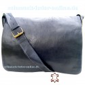 Leather Messenger Bag "London" Black