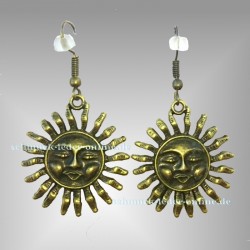 ☼ Bronzene Sonne Ohrringe ☼ Bronze farbene Modeschmuck