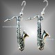 Silver Plated Sax Earrings