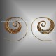 Golden Feather Spirals Earrings Brass Bronze Handmade Fashion Jewelry Jewellery