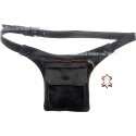 Black Leather Waist Bag Himachaal