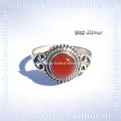 925 Sterling Silver Carnelian Ring
