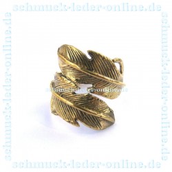 Goldene Feder Messing Ring