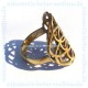 Brass Golden Flower of Life Mandala Ring Ladies Handcrafted Hand Made Bronze