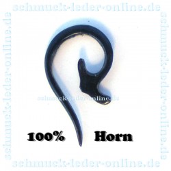 Dehnungsschnecke 2mm Horn Tribal Spiral Ohrring Schwarz Dehnungsspirale